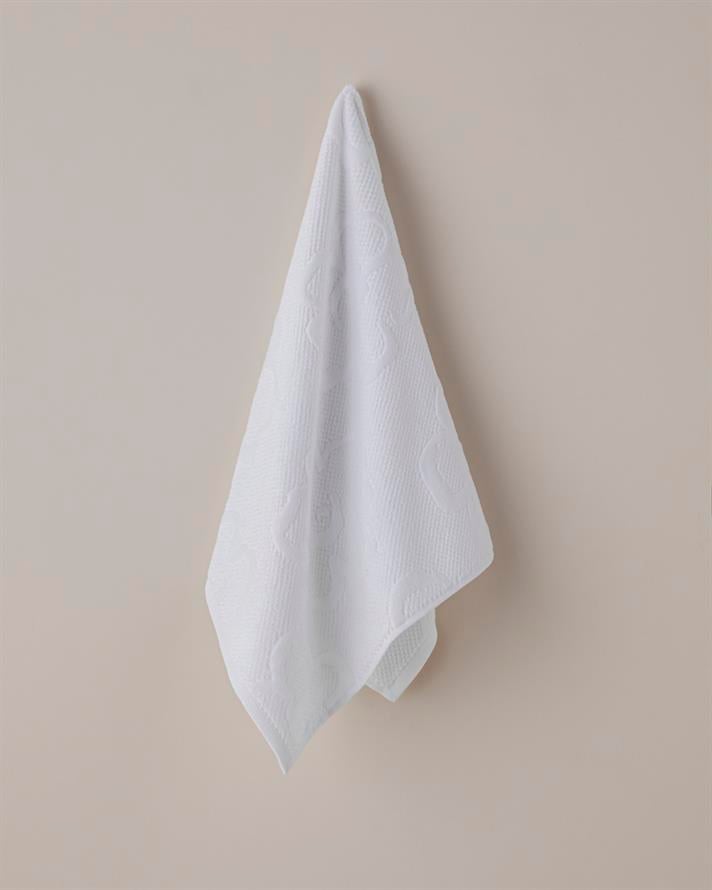 Velvet Bloom Pamuk Yüz Havlusu 50x80 cm Beyaz