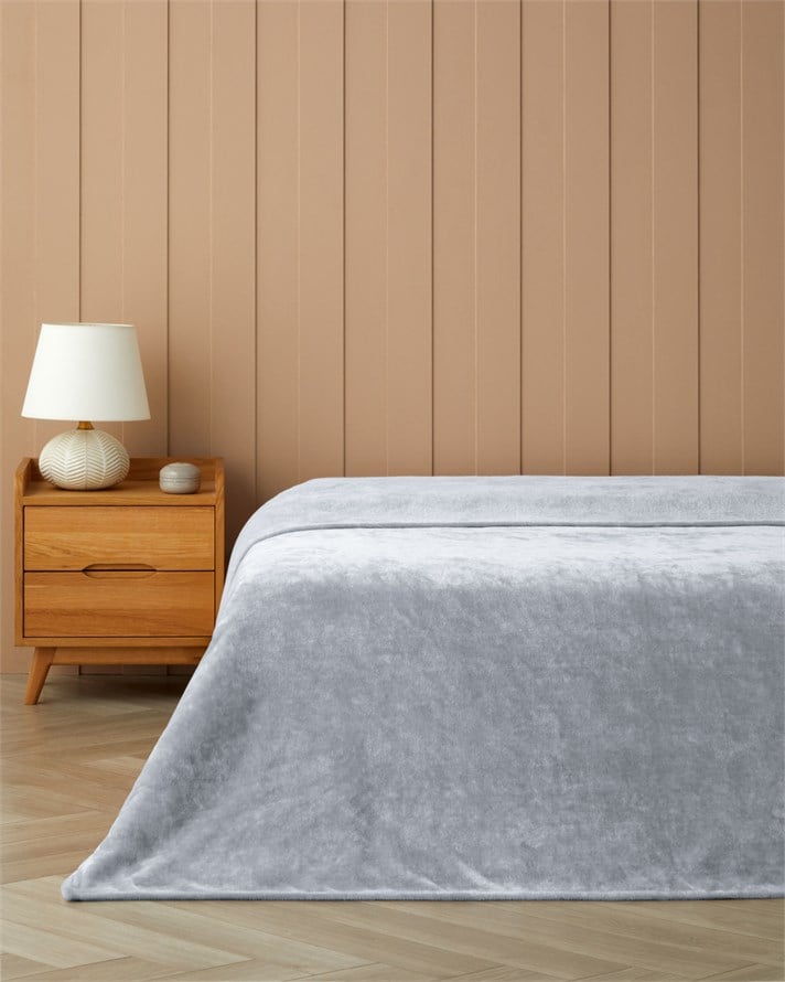 Vena Supersoft Çift Kişilik Battaniye 200x220 cm Gümüş