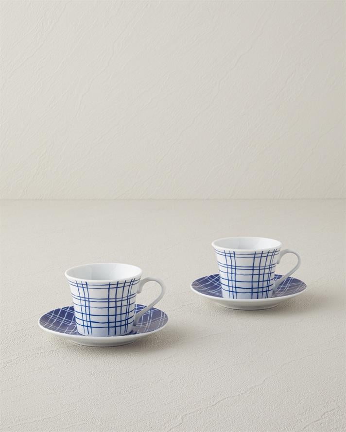 Vera Porselen 4 Parça 2 Kişilik Kahve Fincan Takımı Mavi