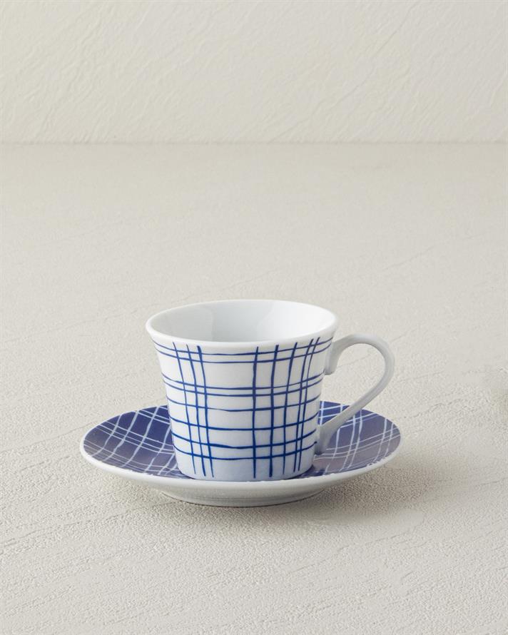 Vera Porselen 4 Parça 2 Kişilik Kahve Fincan Takımı Mavi