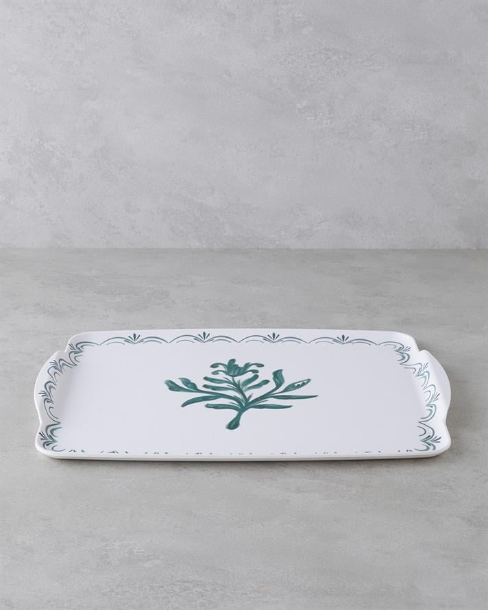 Verdant Melamin Kaydırmaz Tepsi 42x31 cm Yeşil