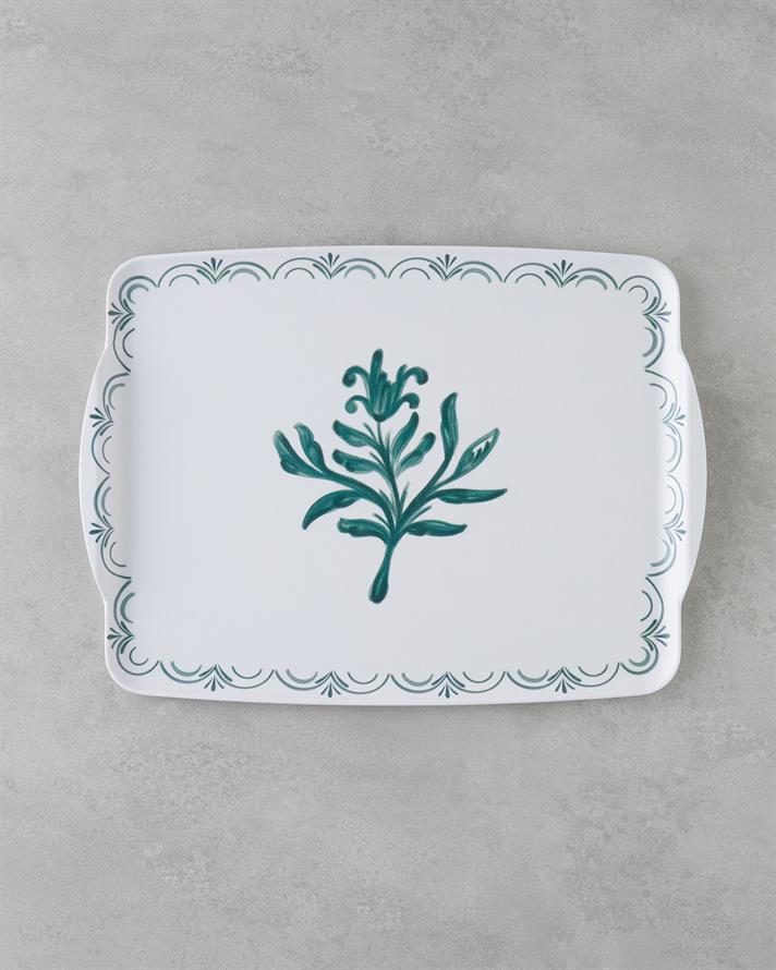 Verdant Melamin Kaydırmaz Tepsi 42x31 cm Yeşil