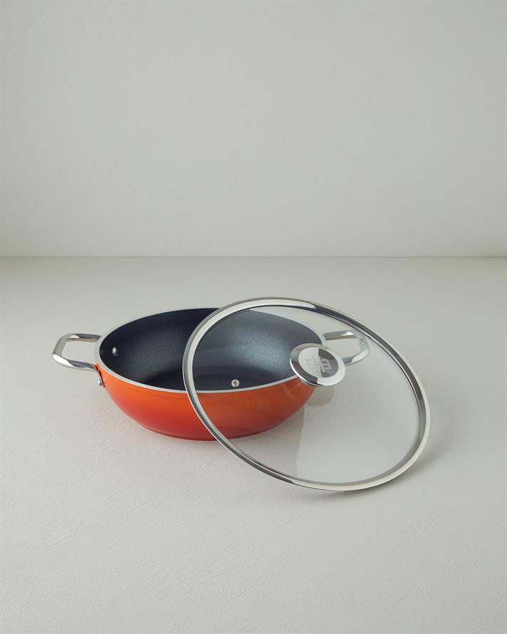 Verona Döküm Basık Tencere 26 cm Turuncu