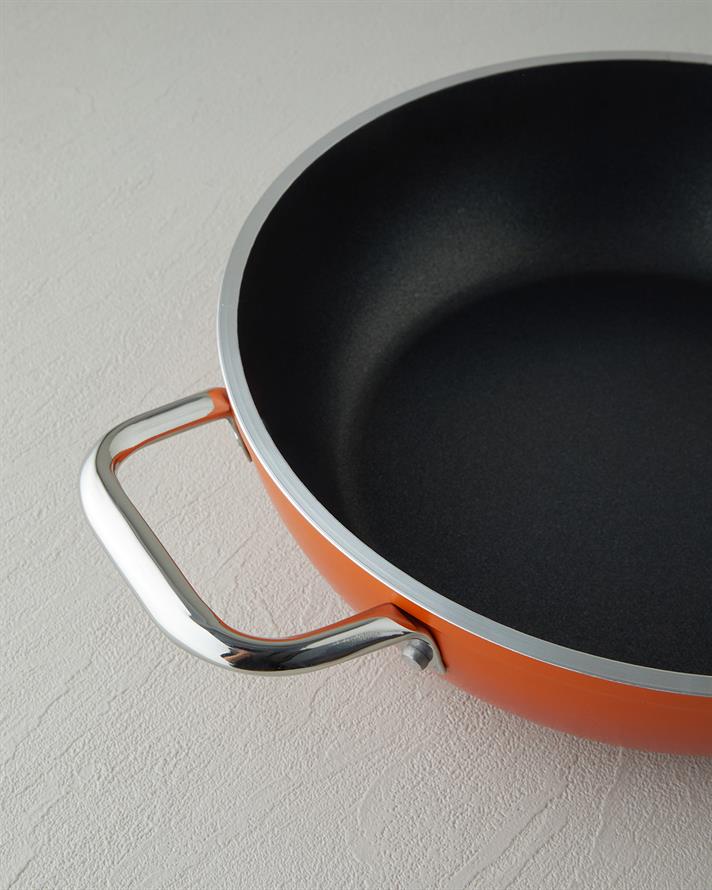 Verona Döküm Basık Tencere 26 cm Turuncu