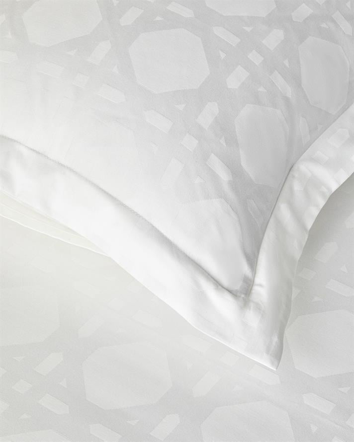 Verona Jakarlı Pamuk Saten Super King Çarşaflı Nevresim Takımı 260x220 cm Kırık Beyaz