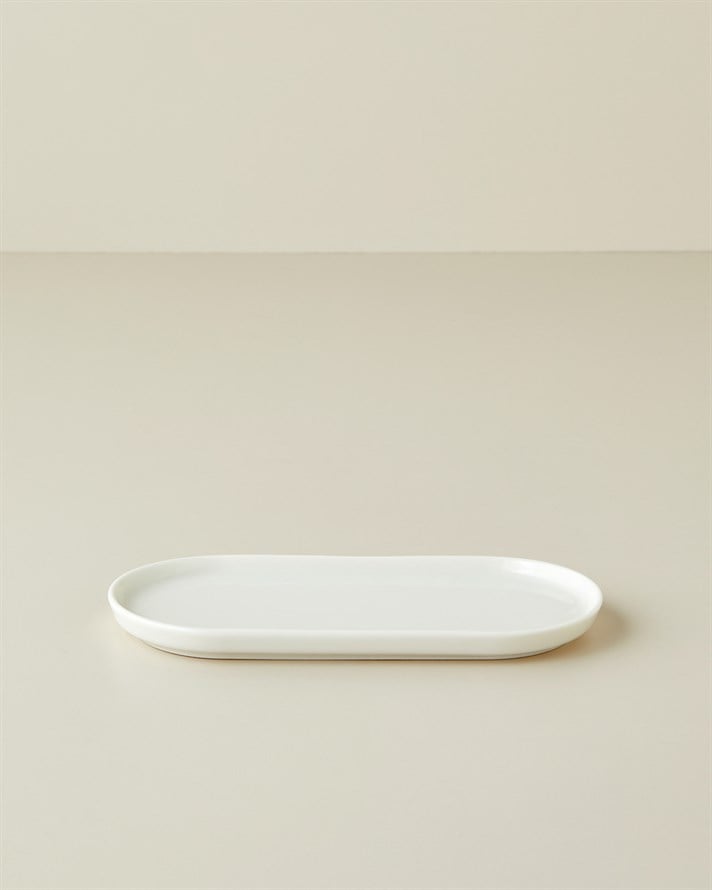 Verona Porselen Kayık Tabak 22 cm Beyaz