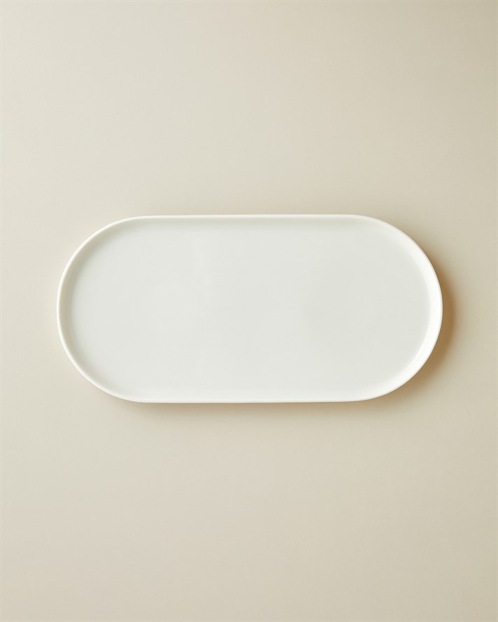 Verona Porselen Kayık Tabak 22 cm Beyaz