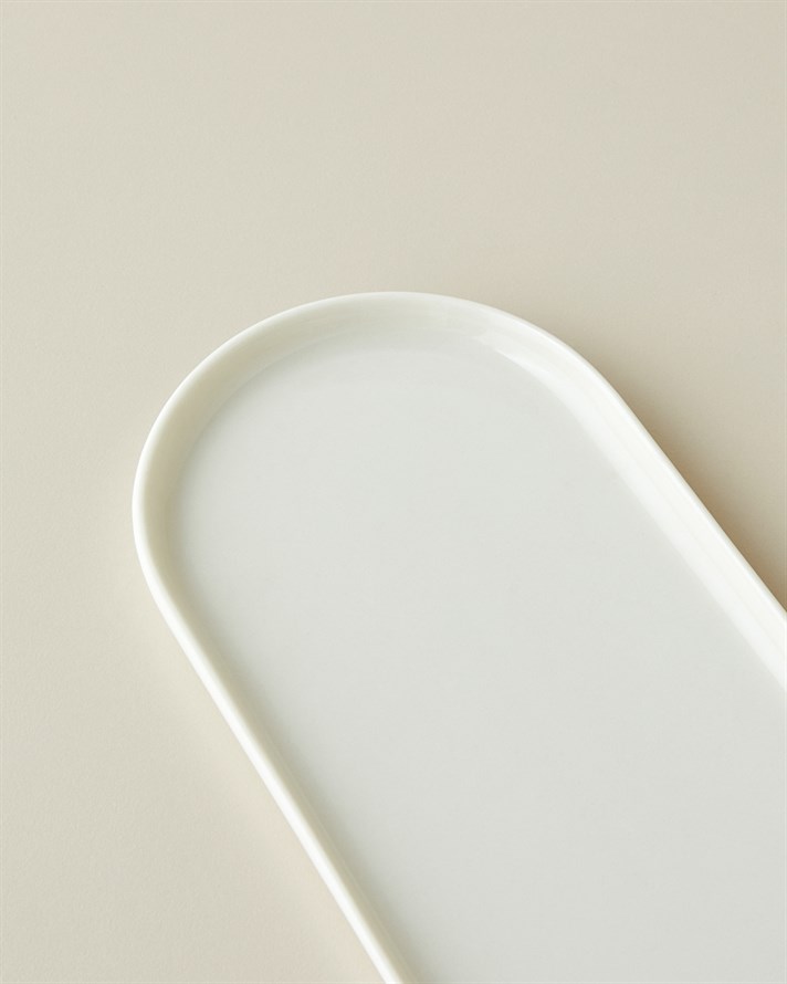 Verona Porselen Kayık Tabak 22 cm Beyaz