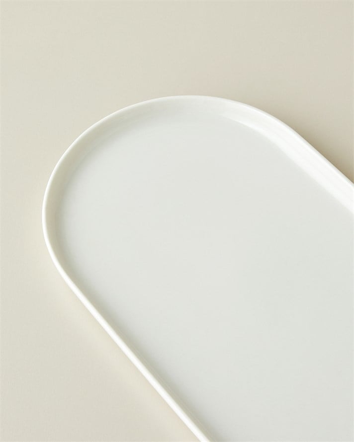 Verona Porselen Kayık Tabak 30 cm Beyaz