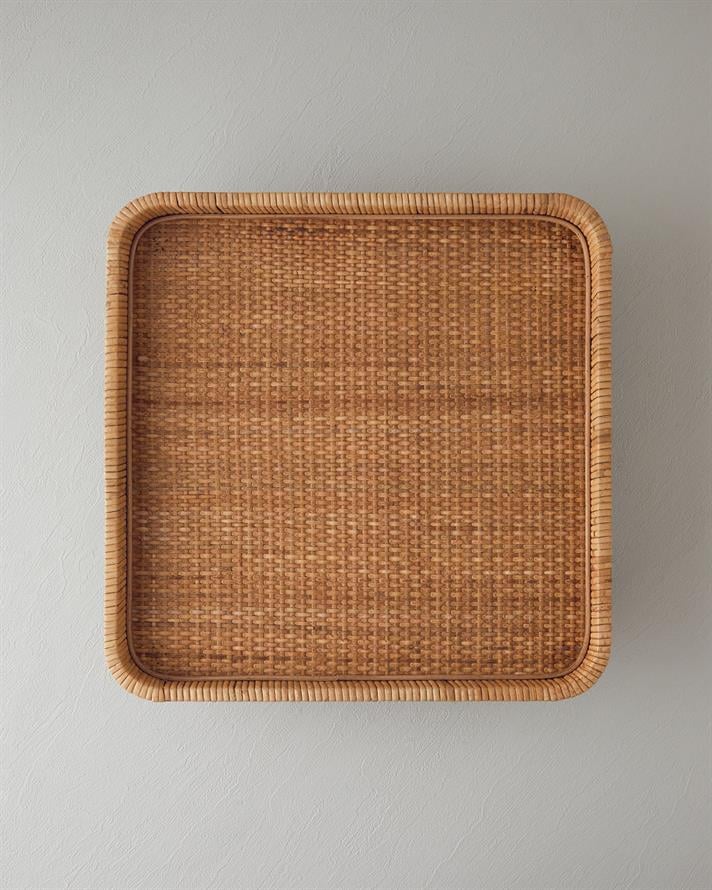 Verona Rattan Dekoratif Tepsi Naturel