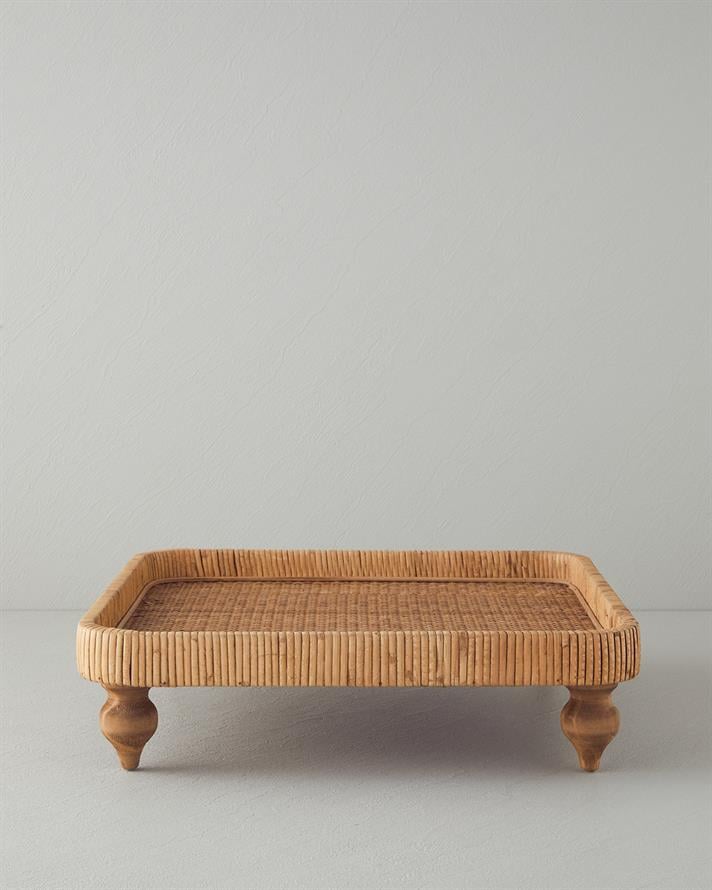 Verona Rattan Dekoratif Tepsi Naturel