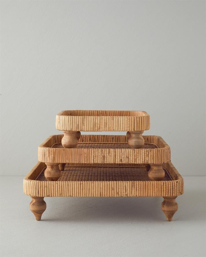 Verona Rattan Dekoratif Tepsi Naturel