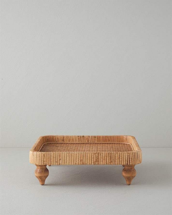 Verona Rattan Dekoratif Tepsi Naturel