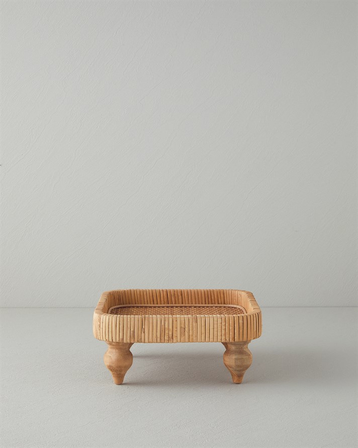 Verona Rattan Dekoratif Tepsi Naturel