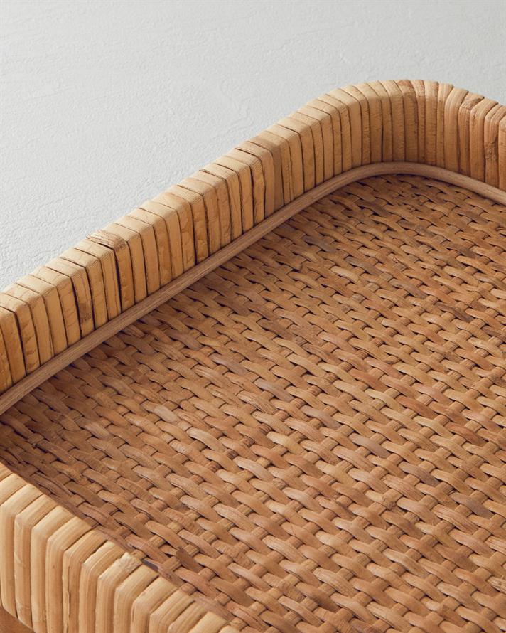 Verona Rattan Dekoratif Tepsi Naturel
