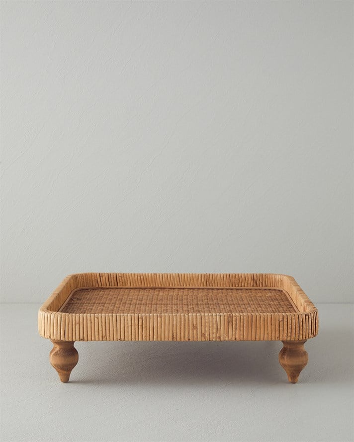 Verona Rattan Dekoratif Tepsi Naturel