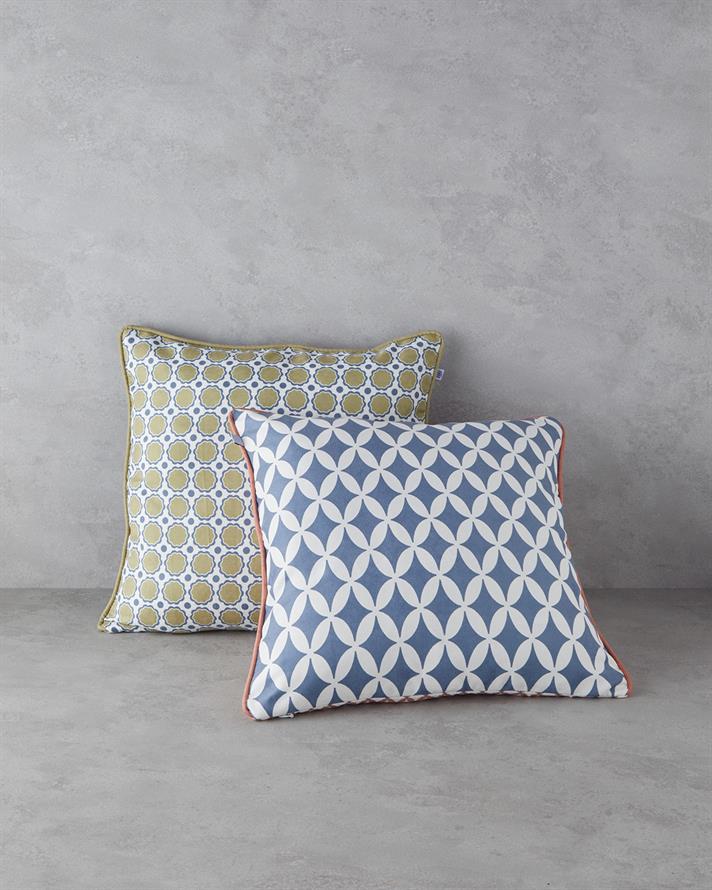 Vertex Çift Taraflı Kırlent Kılıfı 45x45 cm Lacivert – Yeşil