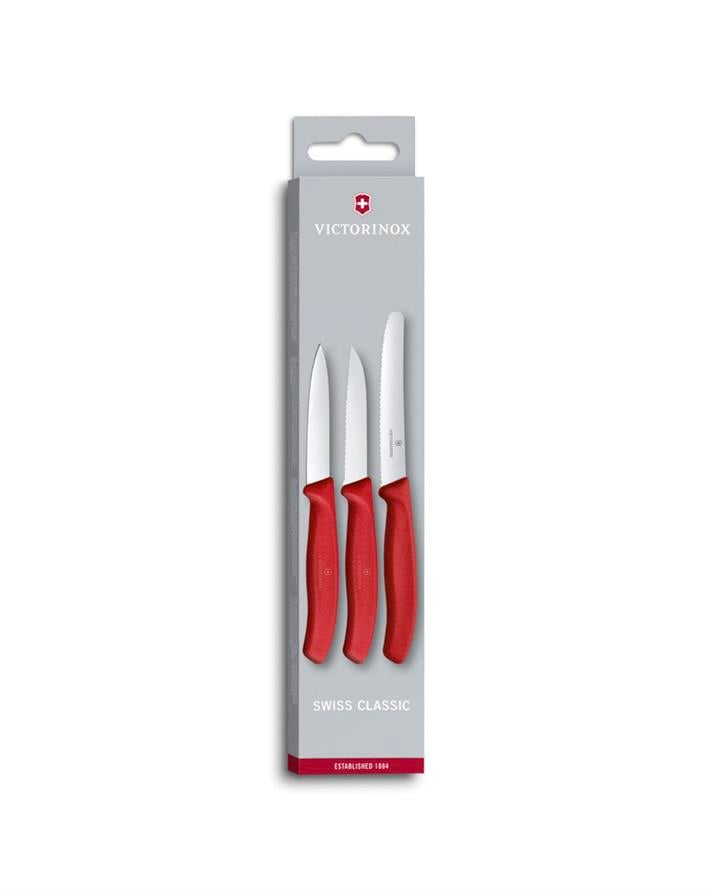 Victorinox 3 Parça Bıçak Seti Kırmızı