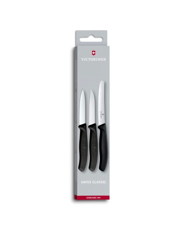 Victorinox 3 Parça Bıçak Seti Siyah
