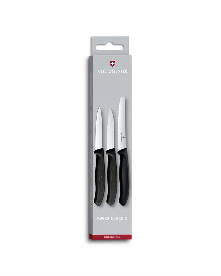 Victorinox 3 Parça Bıçak Seti Siyah