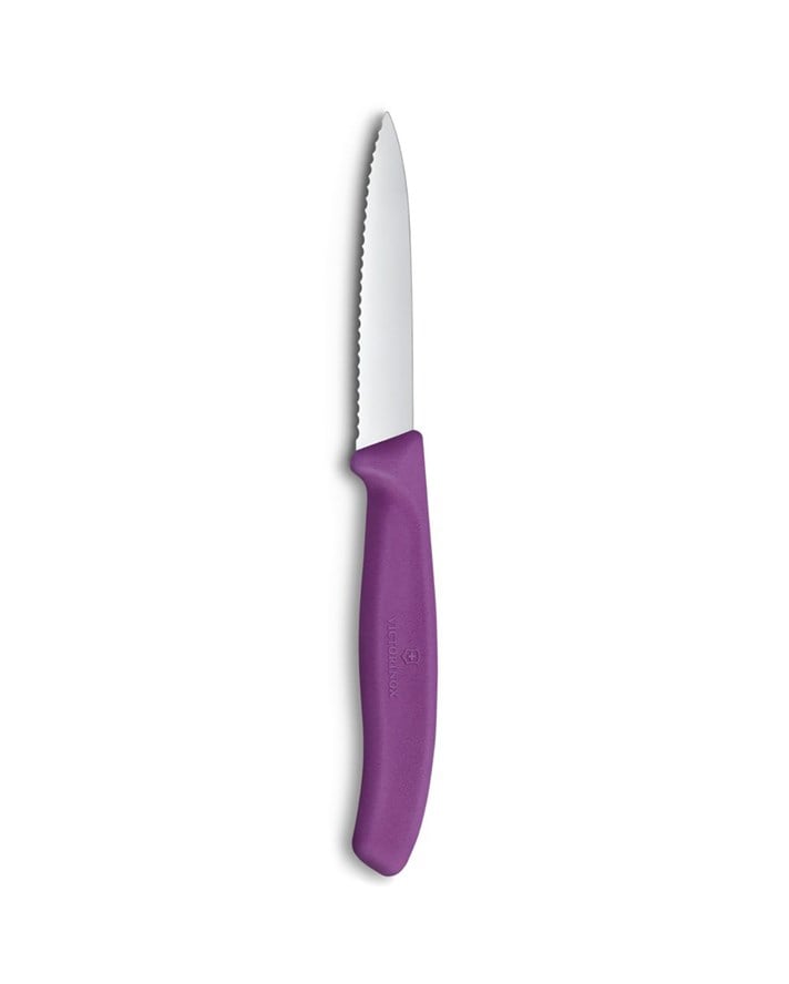 Victorinox 6.7635.C1 Swiss Classic Paslanmaz Çelik Tırtıklı Soyma Bıçak 8 cm Mor
