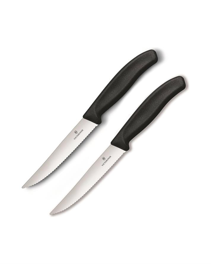 Victorinox 2li Tırtıklı Steak Bıçak 12 cm Siyah