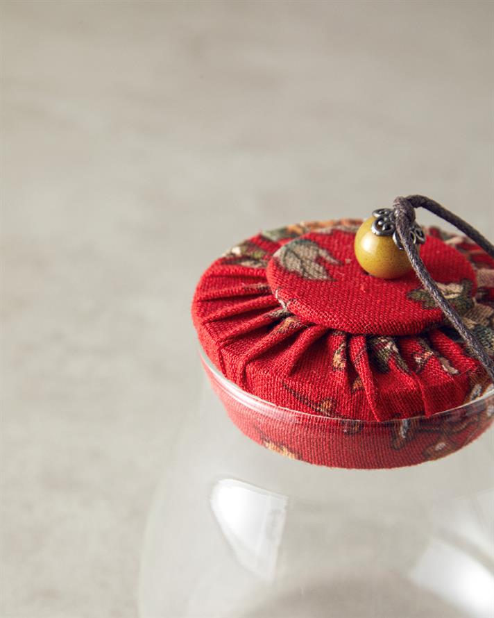 Vintage Borosilikat Kavanoz Kırmızı