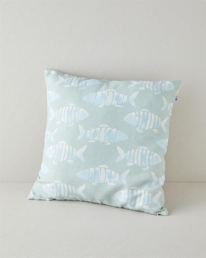 Vintage Marine Dijital Baskı Kırlent Kılıfı 45x45 cm Mavi-yeşil