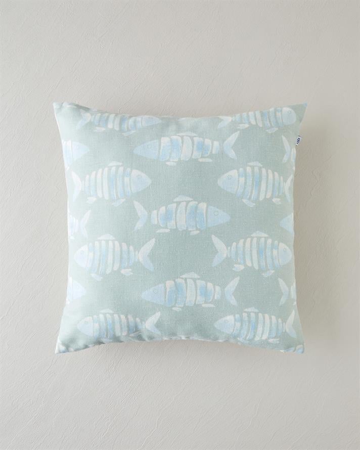 Vintage Marine Dijital Baskı Kırlent Kılıfı 45x45 cm Mavi-yeşil