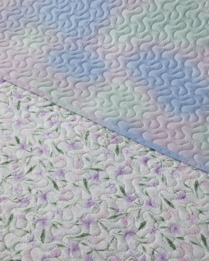 Viola Bloom Tek Kişilik Çok Amaçlı Örtü 160x220 cm Mor