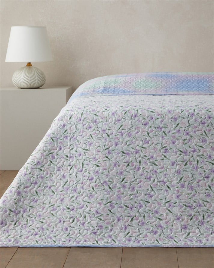 Viola Bloom Tek Kişilik Çok Amaçlı Örtü 160x220 cm Mor