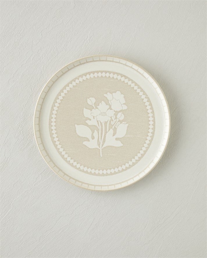 Viola Stoneware Kahvaltı ve Sunum Seti 12 Parça 6 Kişilik Bej