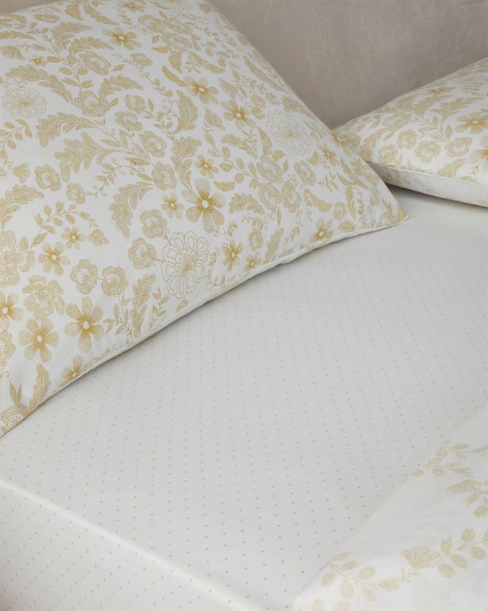 Vionne Kolay Ütülenir Çift Kişilik Çarşaflı Nevresim Takımı 200x220 cm Açık Sarı