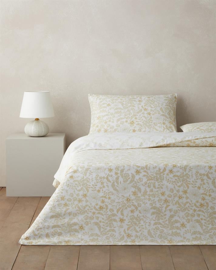 Vionne Kolay Ütülenir Çarşaflı Çift Kişilik Nevresim Takımı 200x220 cm Açık Sarı