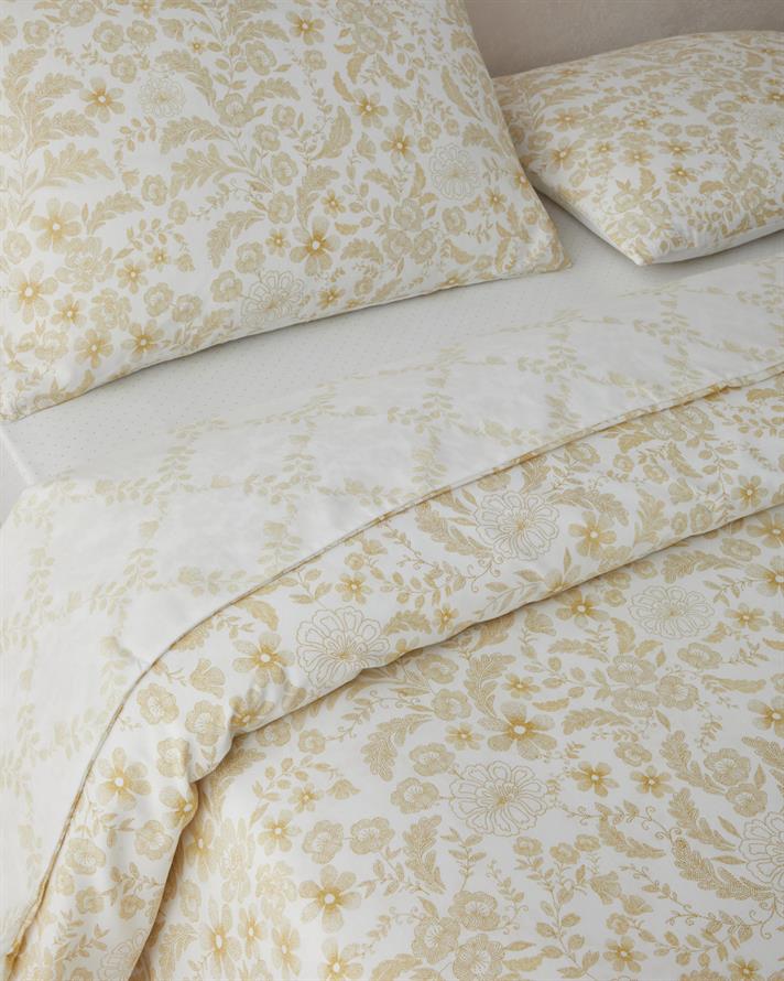 Vionne Kolay Ütülenir Çift Kişilik Çarşaflı Nevresim Takımı 200x220 cm Açık Sarı
