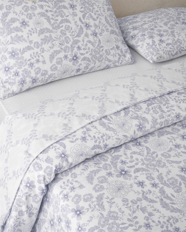 Vionne Kolay Ütülenir Çift Kişilik Çarşaflı Nevresim Takımı 200x220 cm Lila