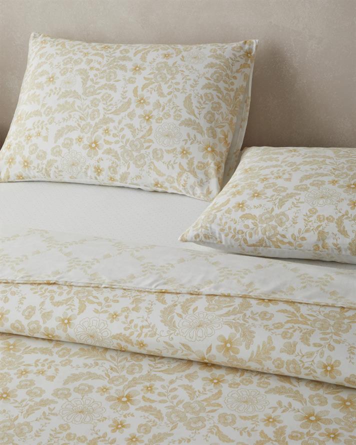 Vionne Kolay Ütülenir Çarşaflı Çift Kişilik Nevresim Takımı 200x220 cm Açık Sarı