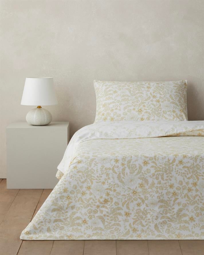 Vionne Kolay Ütülenir Çarşaflı Tek Kişilik Nevresim Takımı 160x220 cm Açık Sarı