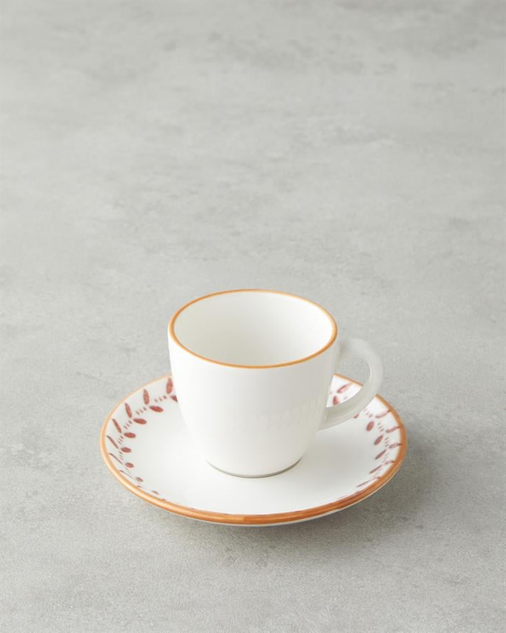 Vivara Bone Porselen 12 Parça 6 Kişilik Kahve Fincan Takımı 90 ml Pembe