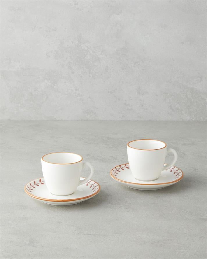 Vivara Bone Porselen 12 Parça 6 Kişilik Kahve Fincan Takımı 90 ml Pembe