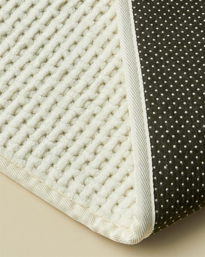 Waffle Weave Kaydırmaz Taban Banyo Paspası 50x80 cm Krem