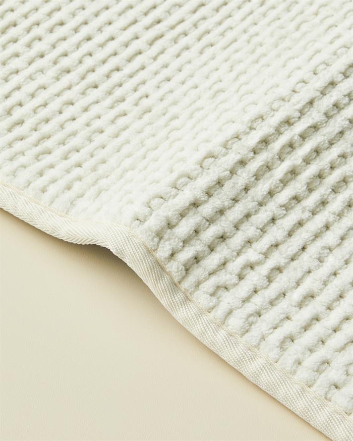 Waffle Weave Kaydırmaz Taban Banyo Paspası 50x80 cm Krem