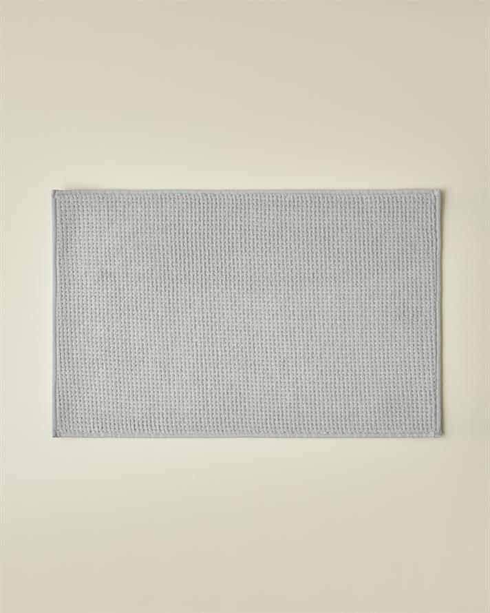 Waffle Weave Kaydırmaz Taban Banyo Paspası 50x80 cm Gri
