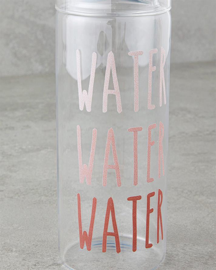 Watery Cam Başucu Sürahi 750 ml + 250 ml Pembe