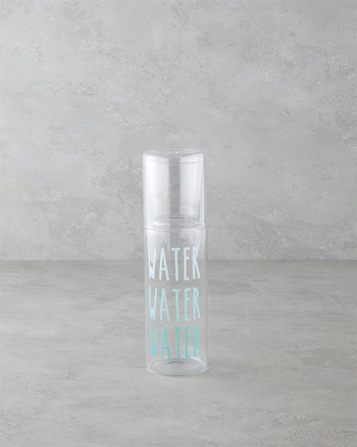 Watery Cam Başucu Sürahi 750 ml + 250 ml Mavi