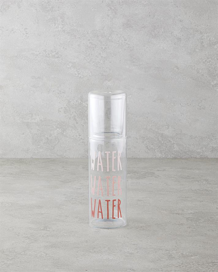 Watery Cam Başucu Sürahi 750 ml + 250 ml Pembe