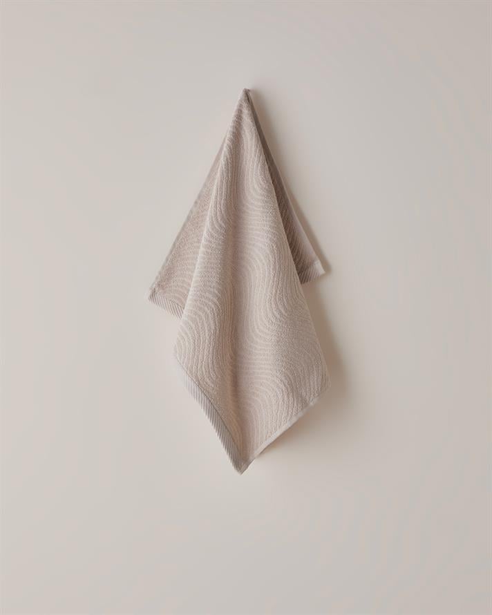 Wave Pamuk Yüz Havlusu 50x70 cm Açık Bej