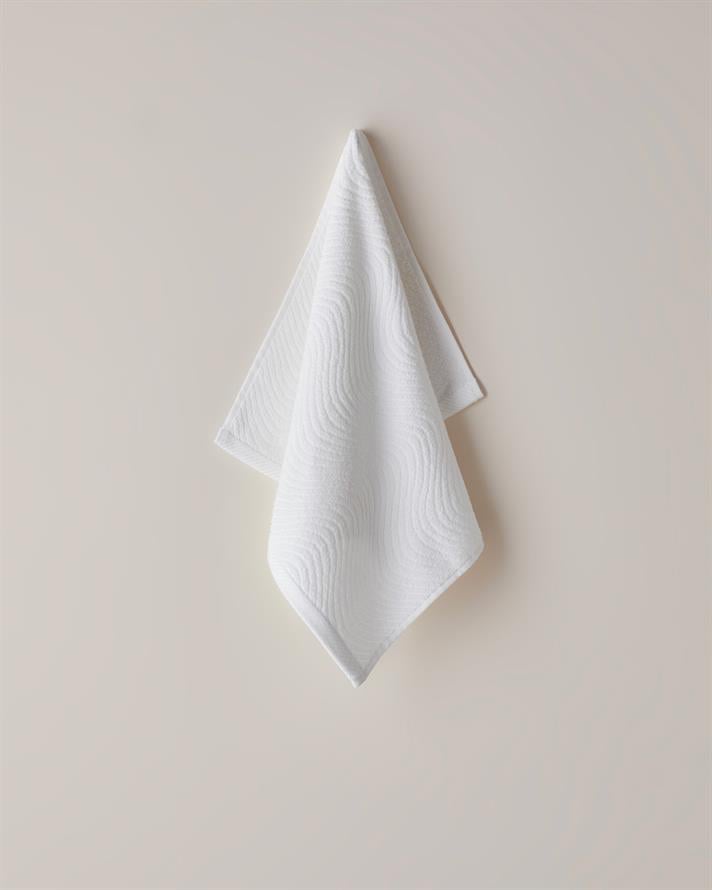 Wave Pamuk Yüz Havlusu 50x70 cm Ekru