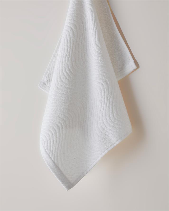 Wave Pamuk Yüz Havlusu 50x70 cm Ekru