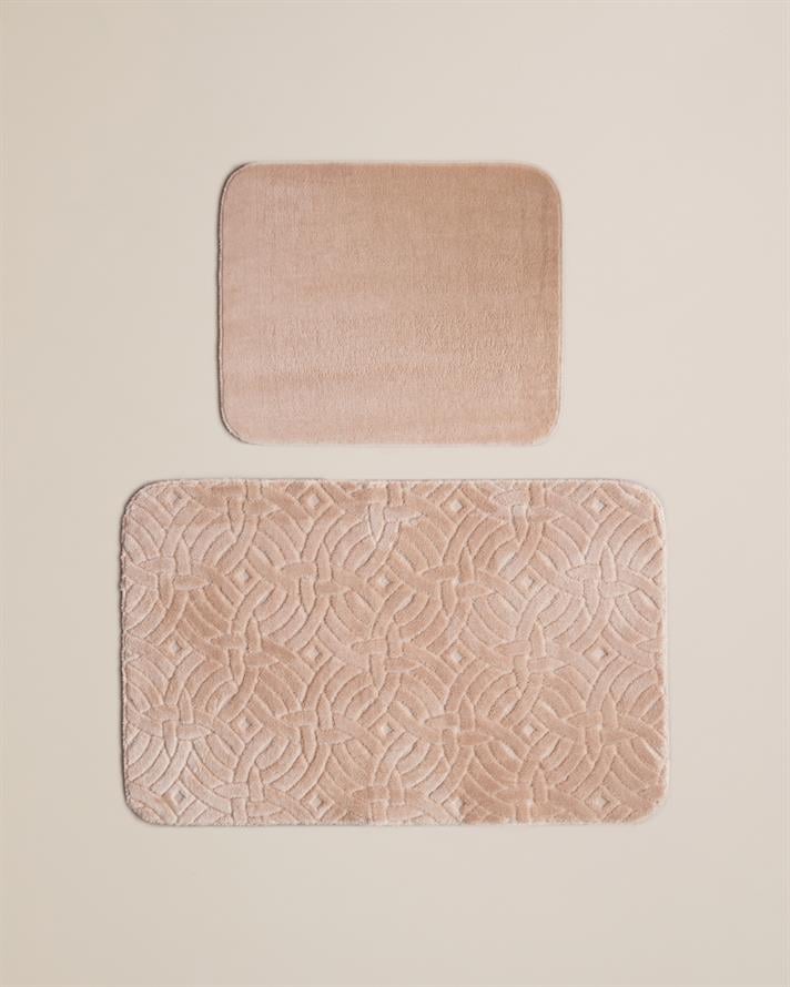 Wavelet Banyo Paspası Seti Açık Bej